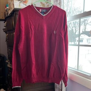 Ralph Lauren Men's V-Neck Sweater in Rich Red